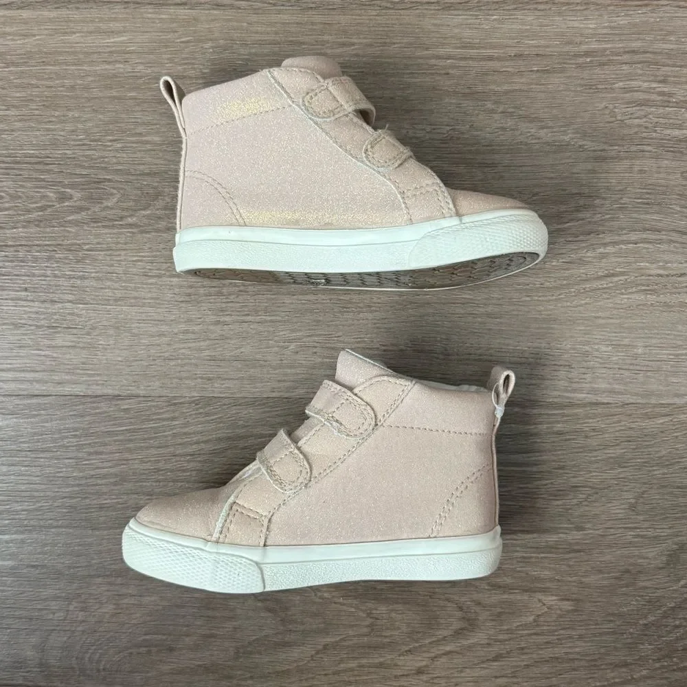 Cat & Jack Sparkly High-Top Strap Sneakers – Toddler Size 6